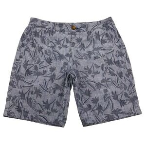 Bonobos Chino Shorts Men 32 Blue Hawaiian Graphic 9" Inseam Golf Stretch Denim